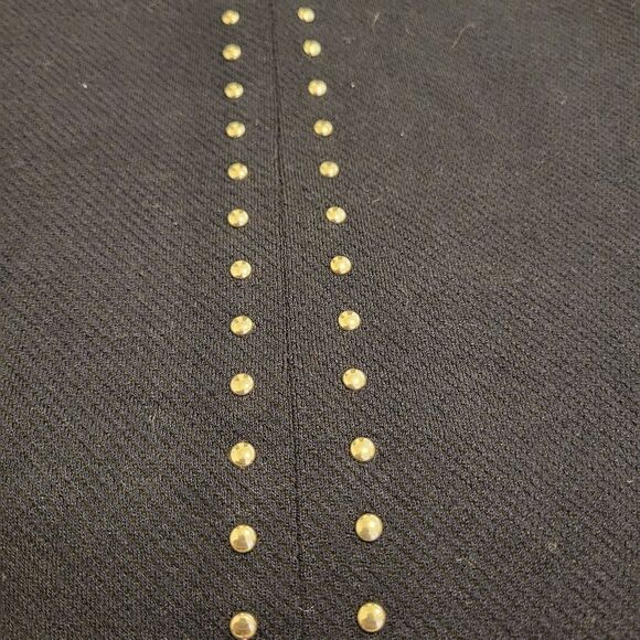 Zara navy blue sleeveless mini dress with gold studs down front - Picture 2 of 6